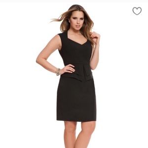 Eloquii black split-front peplum dress